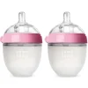 Comotomo - mamadeira 2Pk Natural Feel, rosa (5 onças)
