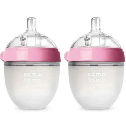 Comotomo - mamadeira 2Pk Natural Feel, rosa (5 onças)
