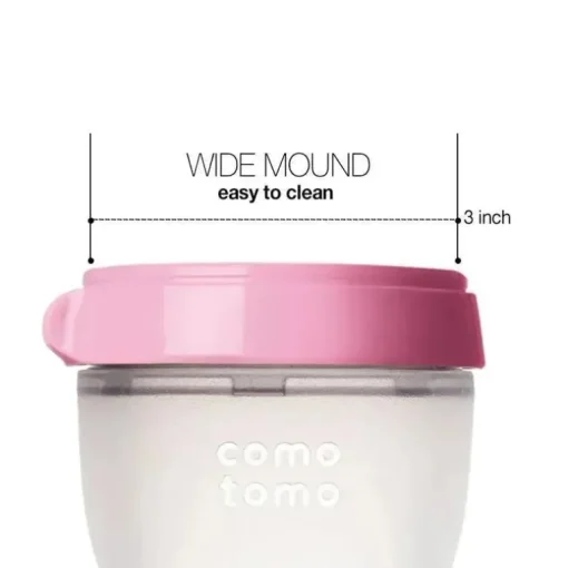 Comotomo - mamadeira 2Pk Natural Feel, rosa (5 onças)