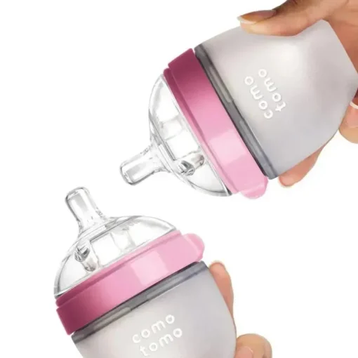 Comotomo - mamadeira 2Pk Natural Feel, rosa (5 onças)