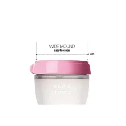 Comotomo - pacote de mamadeira com 7 unidades, rosa