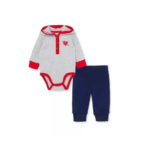Conjunto Bodysuit Little Me Valentines - Marinho