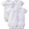 Conjunto de 4 bodys manga curta Gerber Onesies, branco