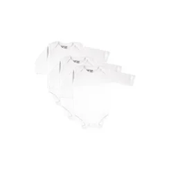 Conjunto de 3 bodys manga longa Luvable Friends, branco