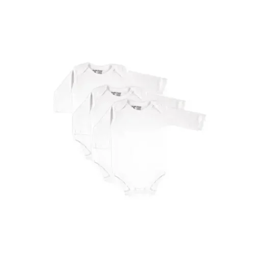Conjunto de 3 bodys manga longa Luvable Friends, branco