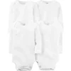 Conjunto de 4 bodys originais manga longa Carter's, branco
