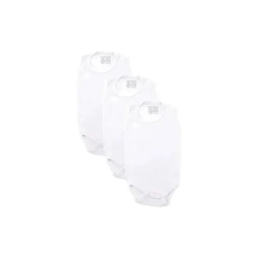 Conjunto de 3 bodys sem mangas Luvable Friends, branco