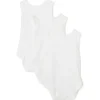 Conjunto de 3 bodys sem mangas Spasilk, branco