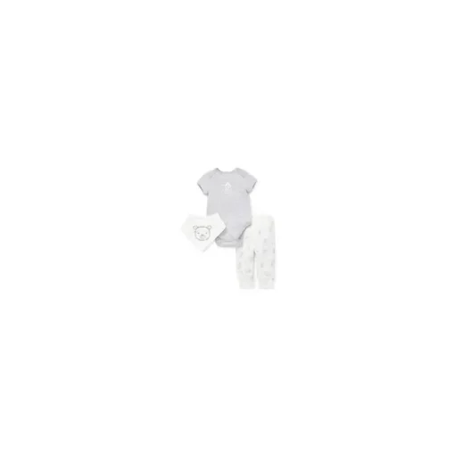 Conjunto de 3 calças Little Me - Ursos, cinza