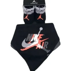 Conjunto de 2 peças de meias e babadores infantis Nike Air Jordan para bebês de 0 a 6 meses