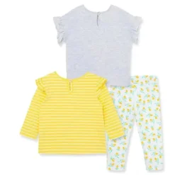 Conjunto de 3 peças Little Me Lemon - Amarelo