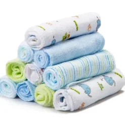 Conjunto de 10 Toalhas Spasilk, Elefante Azul