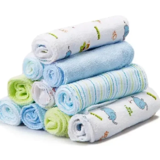 Conjunto de 10 Toalhas Spasilk, Elefante Azul