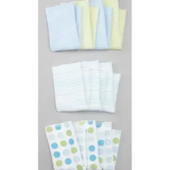 Conjunto de 10 toalhinhas Spasilk, bolinhas azuis
