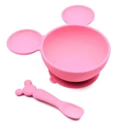 Conjunto de alimentação da Minnie Mouse Disney, Rosa