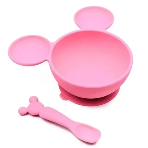 Conjunto de alimentação da Minnie Mouse Disney, Rosa