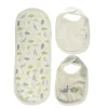 Conjunto de babador e pano de arroto Little Me Dinosaur