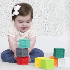 Conjunto de Blocos Infantino Squeeze &amp; Stack, Multicolorido