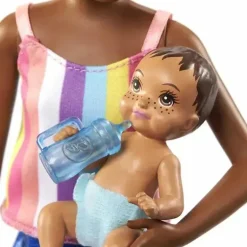 Conjunto de bonecas e acessórios para babás Mattel Barbie Skipper (boneca morena)