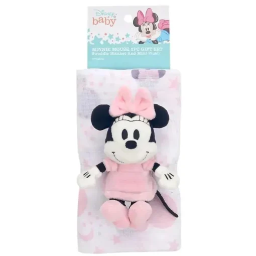 Conjunto de brinquedos de pelúcia e cobertor Lambs &amp; Ivy Swaddle, Minnie Mouse
