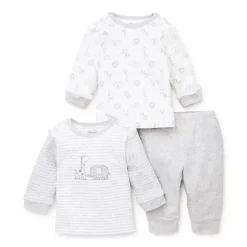 Conjunto de calças de 3 peças Little Me Safari Charms - Cinza