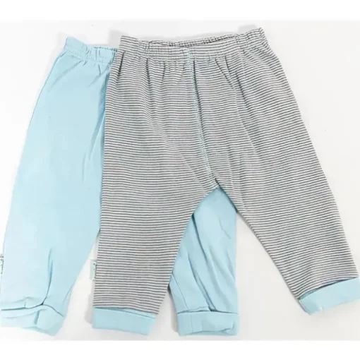 Conjunto de calças de bebê menino Kushies cinza e azul 2 peças
