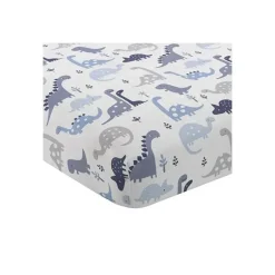 Conjunto de cama de berço Roar Dinosaur de 3 peças para dormir Originals Originals, azul/cinza