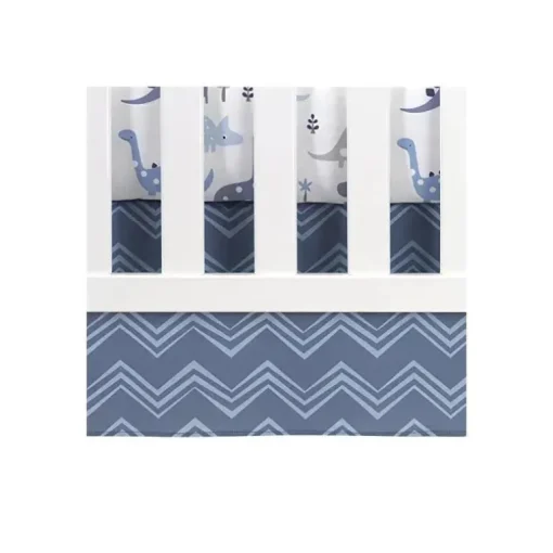 Conjunto de cama de berço Roar Dinosaur de 3 peças para dormir Originals Originals, azul/cinza