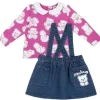 Conjunto de camiseta e saia suspensório Moschino bebê - menina, rosa