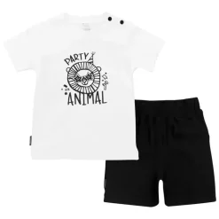 Conjunto de camiseta e short Kushies Boys Preto/Branco