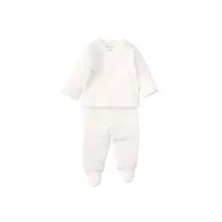 Conjunto de camiseta/calça Kissy Kissy Pointelle Cross, branco