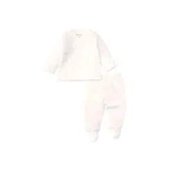 Conjunto de camiseta/calça Kissy Kissy Pointelle Cross, branco