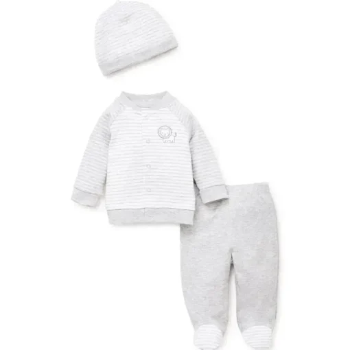Conjunto de cardigã para casa Little Me Safari Dreams - Cinza