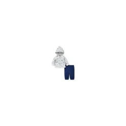 Conjunto de Cardigan Little Me- Dino Hood, Azul