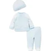 Conjunto de Cardigan Little Me Dainty Dinos Branco/Azul