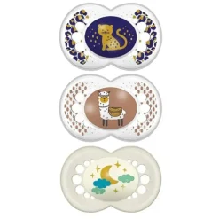 Conjunto de chupetas ortodônticas de silicone Mam Day &amp; Night - 6+ meses
