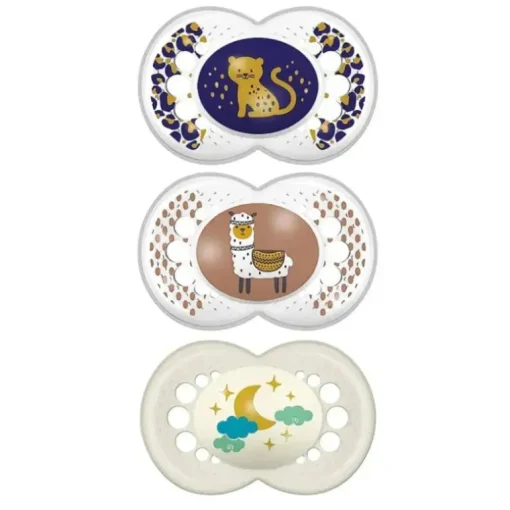 Conjunto de chupetas ortodônticas de silicone Mam Day &amp; Night - 6+ meses