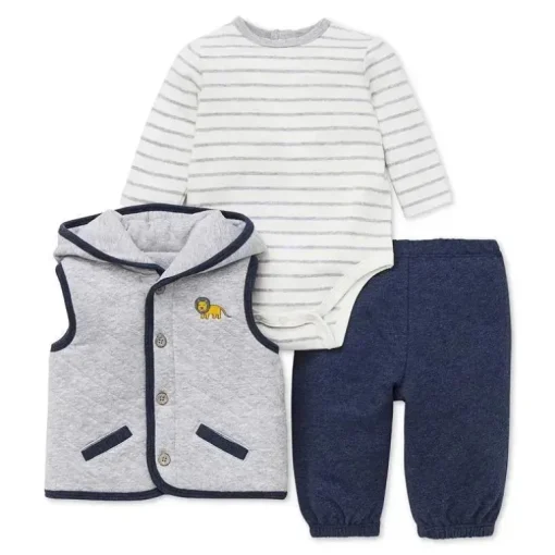 Conjunto de colete da selva Little Me Jaunty - Marinho