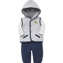 Conjunto de colete da selva Little Me Jaunty - Marinho