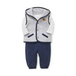 Conjunto de colete da selva Little Me Jaunty - Marinho