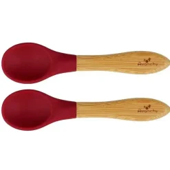 Conjunto de colheres de alimentação infantil de bambu Avanchy, magenta