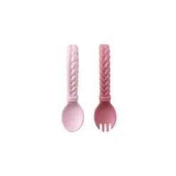 Conjunto de colheres Itzy Ritzy Sweetir Sliicone Baby Utensild Rosa