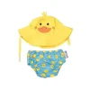 Conjunto de fralda de banho e chapéu de sol Zoocchini Pato