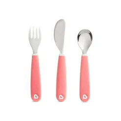 Conjunto de garfo, faca e colher Munchkin Splash para criança - rosa