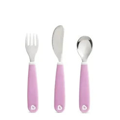 Conjunto de garfo, faca e colher Munchkin Splash para criança - roxo