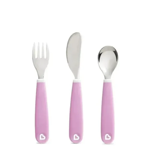 Conjunto de garfo, faca e colher Munchkin Splash para criança - roxo