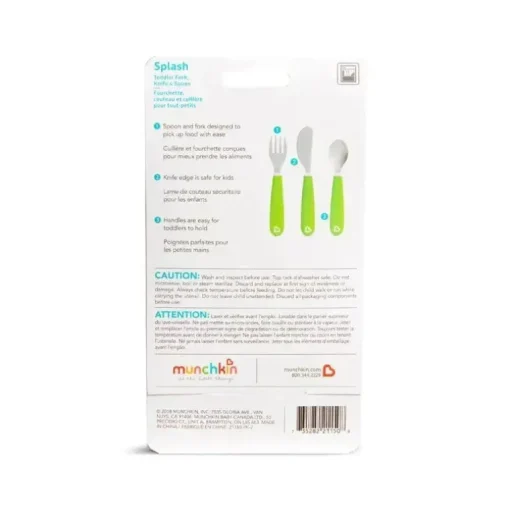 Conjunto de garfo, faca e colher Munchkin Splash para criança - roxo