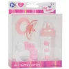 Conjunto de garrafa e chocalho rosa de 3 peças Jc Toys