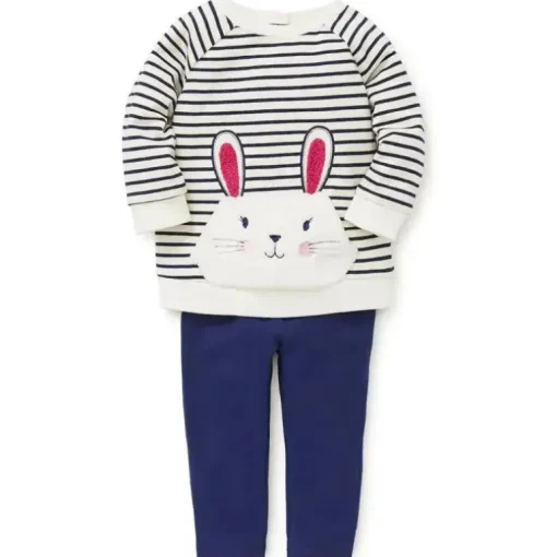 Conjunto de Legging Little Me Bunny 2 peças Marinho