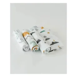 Conjunto de lençol de algodão com 3 pacotes de unicórnio, amigos Dino